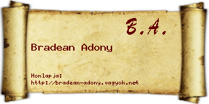 Bradean Adony névjegykártya